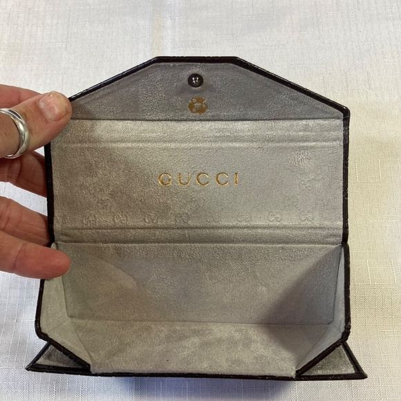 NEW! Authentic Gucci Leather Folding Eyeglass Case & Shopping Bag - Picture 5 of 8